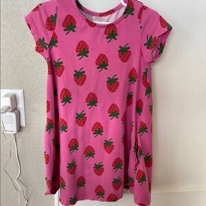 Pink Strawberry Print Dress